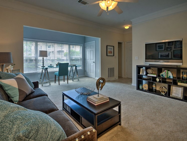 Spacious floor plans and wood-look flooring at Abberly Woods Apartment Homes by HHHunt, Charlotte